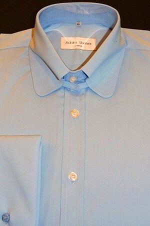 Tab Collar Shirt - Sky Blue - 100% Cotton