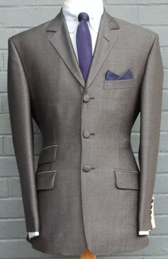 3 Button Mohair Suit - Charcol 3-Ply Kid Mohair - Wool Blend