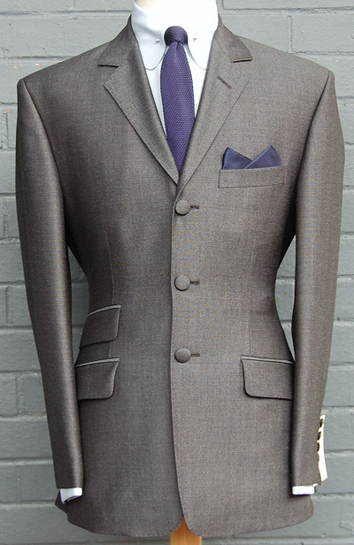 3 Button Mohair Suit - Charcol 3-Ply Kid Mohair - Wool Blend