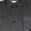 Button Down Collar Shirt - Black Plain Poplin - 100% Cotton