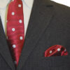 Silk Handkerchief - Red & White Polka Dot - 100% Silk