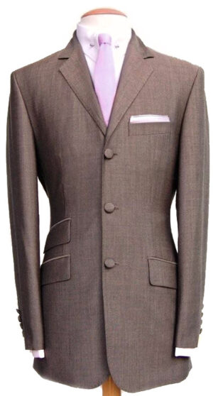 3 Button Mohair Suit - Tan 3-Ply Kid Mohair - Wool Blend