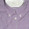 Button Down Short Sleeve Shirt - Purple & White Small Gingham - 100% Cotton