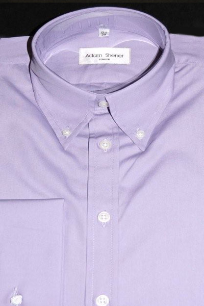 Button Down Collar Shirt - Plain Poplin Lilac - 100% Cotton
