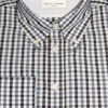 Button Down Collar Shirt - Black, Grey & White Gingham Check  - 100% Cotton