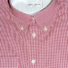Button Down Collar Shirt - Red & White Small Gingham - 100% Cotton