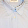 Penny Round Pin Through Collar Shirt - Plain Sky Blue - Double Cuff - Pin included