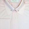 Penny Round Pin Through Collar Shirt - Plain Pink - Double Cuff - Pin included