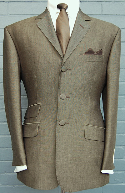 3 Button Mohair Suit - Bronze 67% Superfine Wool 33% Kid Mohair - Wool Blend