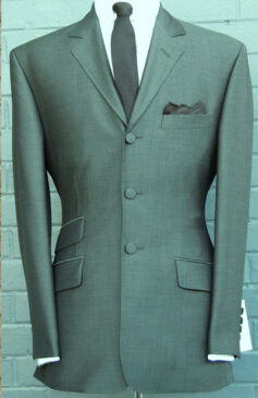 3 Button Mohair Suit - Green-Black 67% Superfine Wool 33% Kid Mohair 