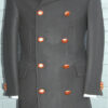Overcoat - Three Quarter Length Black All Wool P-Coat with Real Leather Football Buttons