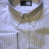 Button Down Collar Shirt - Lilac and White Stripe - 100% Cotton