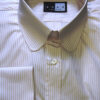 Tab Collar Shirt - Light Grey and White Stripe - 100% Cotton