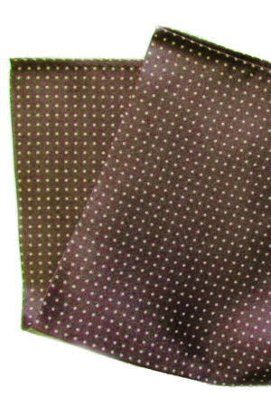 Silk Handkerchief - Brown & Tan Pin Dot  - 100% Silk