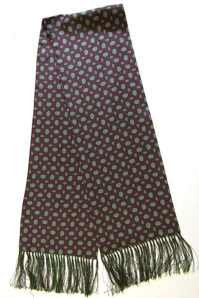 Silk Scarves - Burgundy-Green-Red Paisley