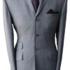 3 Button Stripe Suit - Mid Grey Chalk Stripe - Superfine Wool