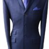 3 Button Plain Suit - Navy Herringbone All Wool