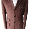 3 Button Corduroy Jacket - Brown - 100% Cotton