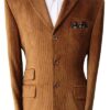 3 Button Corduroy Jacket - Tan - 100% Cotton