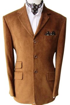 3 Button Corduroy Jacket - Tan - 100% Cotton 