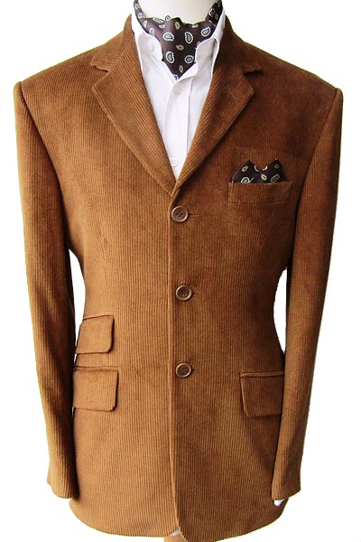 3 Button Corduroy Jacket - Tan - 100% Cotton