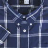 Button Down Short Sleeve Shirt - Navy & White Check - 100% Cotton