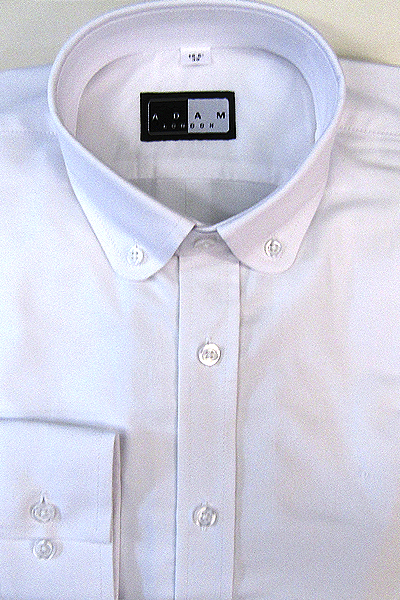 Penny Round Button Down Collar Shirt - White Oxford - Single Cuff- 75% Cotton 25% Polyester