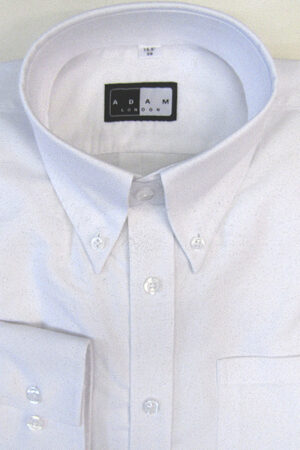 Button Down Collar Shirt - White Oxford - Single 2 Button Cuffs - 75% Cotton 25% Polyester