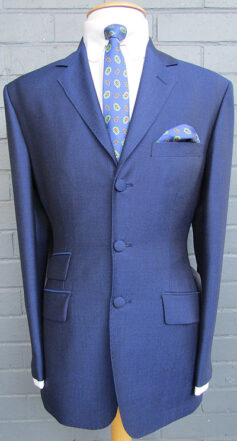 3 Button Mohair Suit - Electric Blue 67% Superfine Wool 33% Kid Mohair 