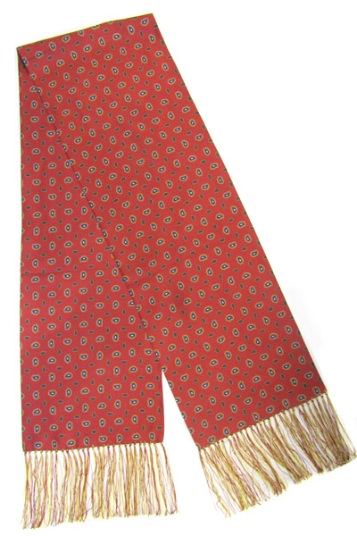 Silk Scarves - Red Paisley