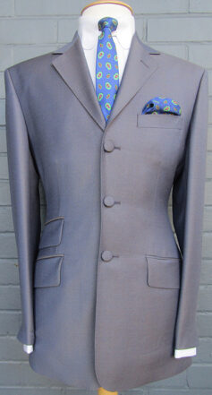 3 Button Mohair Suit - Blue/Gold Tonic 65% Superfine Wool 20% Polyester 15% Kid Mohair 