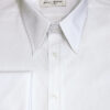 Spear Point Collar Shirt - Plain White Poplin - 100% Cotton