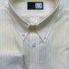Button Down Collar Shirt Lemon Wide Stripe with Double Cuffs in 100% Cotton.