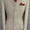 3 Button Single Breasted Check Suit - Black & White Small Puppy Tooth Check in 100% Superfine Wool