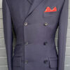 Double Breasted Suit - All Wool Button Three Show Six Navy Suit  - Pure Wool Two Piece