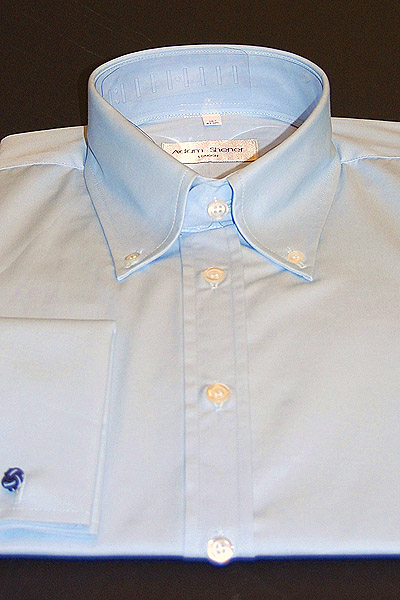 Button Down Collar Shirt - Sky Blue - 100% Cotton