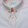 Pin Through Collar Shirt - Plain Pink Poplin - Double Cuff - Pin included