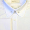 Penny Round Pin Through Collar Shirt - Plain White - Double Cuff - Pin included