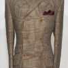 Double Breasted Suit - Button Three Show Six Brown POW Check - 80% Wool & 20% Polyester Two Piece