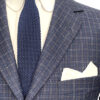 100% Silk Knitted Tie - Plain Navy