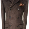 3 Button Double Breasted Corduroy Jacket - Brown - 100% Cotton