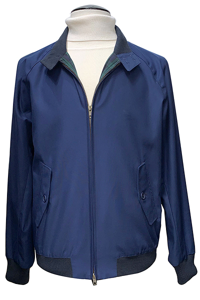60’s Harrington Style Cotton and Polyester Shower Proof Casual Jacket - Navy Blue - with Black Watch Interior