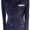 3 Button Double Breasted Jacket - Navy Velvet - 100% Cotton