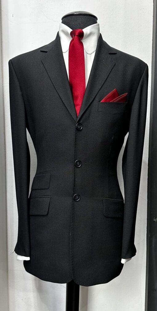 The Black Wool Kent Style 3 Button Suit