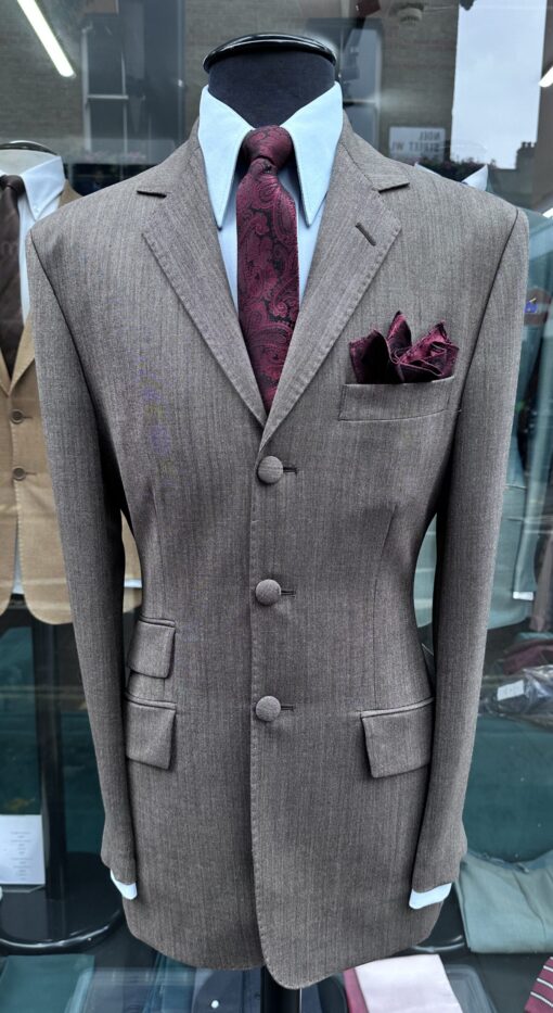 The Choc & Tan Kent Style Three Button Tonic Mohair Suit