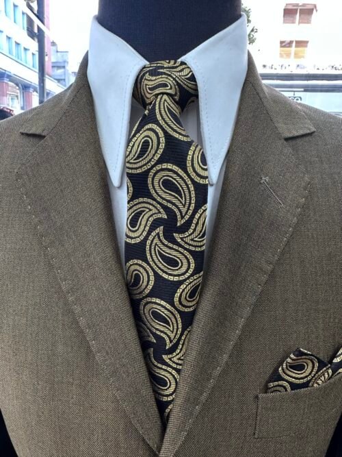 Alternative view of The Antique Gold Tonic Mohair Kent Style 3 Button Suit