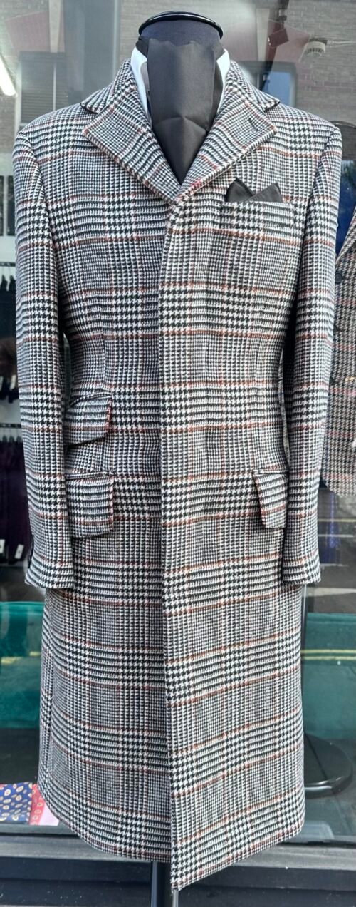 The Grey Check Wool Overcoat