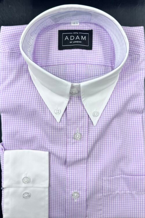 The Pink Fine Gingham Contrast Button Down Collar Shirt