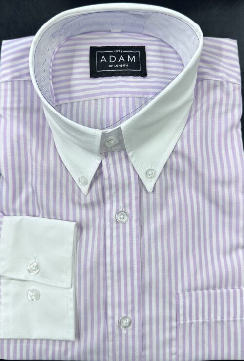 The Pink Stripe Contrast Button Down Collar Shirt
