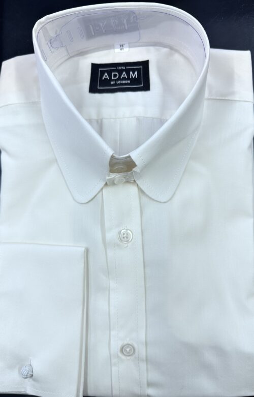 Tab Collar Shirt - Ivory - 100% Cotton